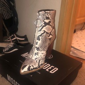 Snake skin booties BRAND NEW